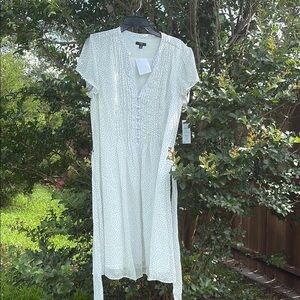 NWT J.B.S. White and black dots Midi Dress